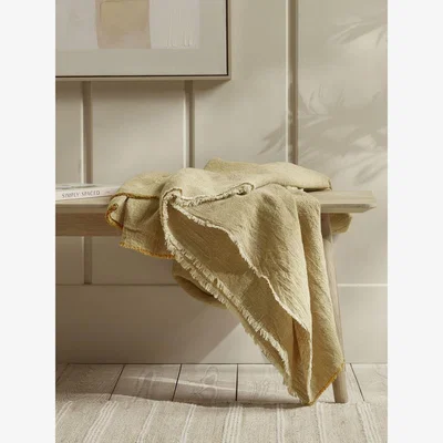 Cox and Cox Frayed Edge Throw - Buttercup