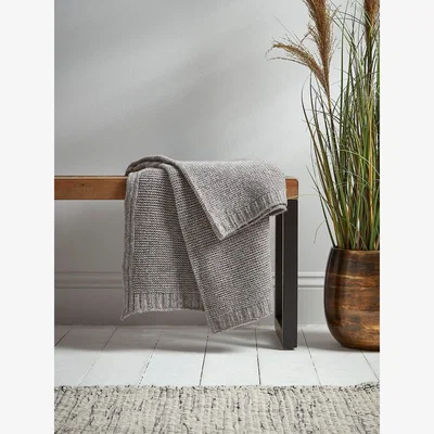 Cox and Cox Soft Knitted Grey Throw