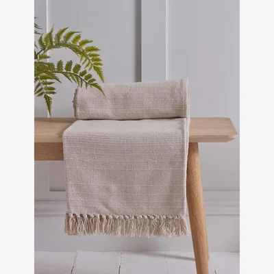 Cox and Cox Natural Striped Throw