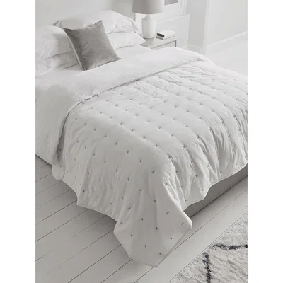Cox and Cox Lightweight Cross Stitch Bedspread - White