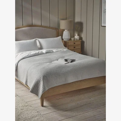 Cox and Cox Cotton Bedspread - Pewter Grey
