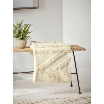 Cox and Cox NEW Cotton Tufted Geometric Throw