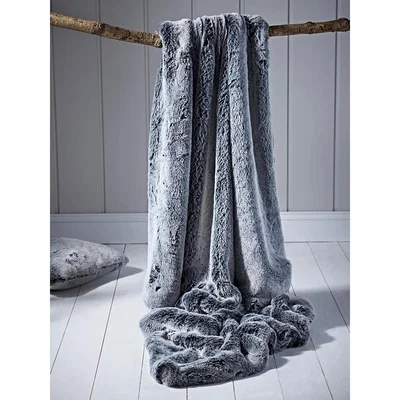 Cox and Cox Supersoft Faux Fur Throw - Husky