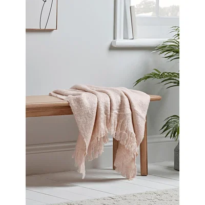 Cox and Cox Blush Fringed Throw