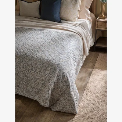 Cox and Cox Cotton Quilted Throw - Paisley
