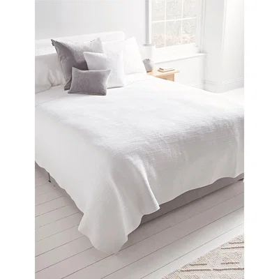 Cox and Cox NEW Cotton Quilted Bedspread - White