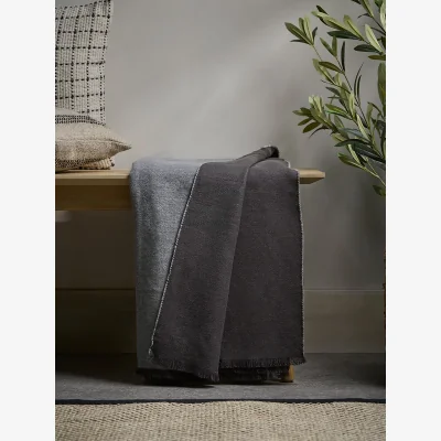 Cox and Cox Staten Throw - Charcoal