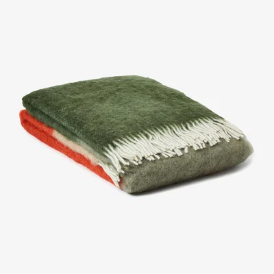 The Conran Shop Mohair Stripe Throw in Green & Orange