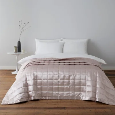 Dunelm Nancy Pink Satin Quilted Bedspread Pink