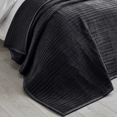 Dunelm Catherine Lansfield Velvet Pinsonic Bedspread