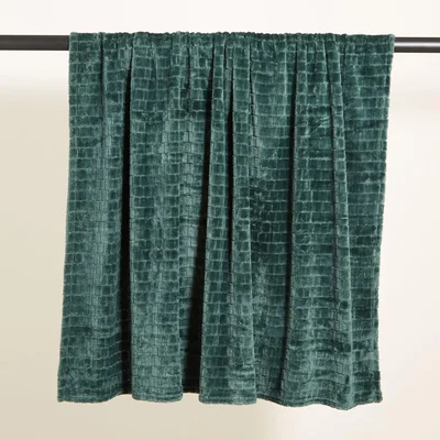 Dunelm Embossed 130cm x 180cm Throw Green