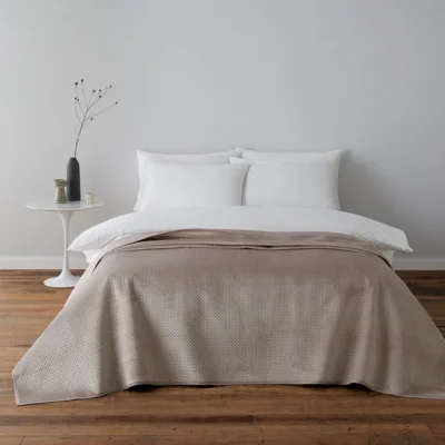 Dunelm Pinsonic Natural Bedspread Natural