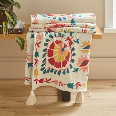 Dunelm Hani Jacquard Throw MultiColoured