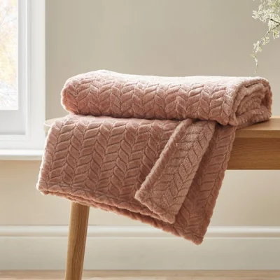 Dunelm Amelia 200cm x 200cm Throw Rose