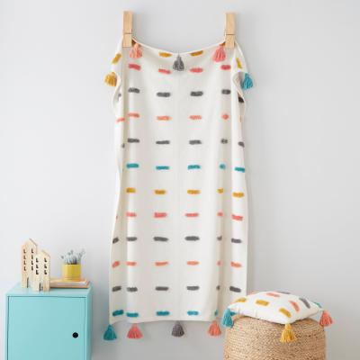 Dunelm Multi Tufted Dashes Throw MultiColoured