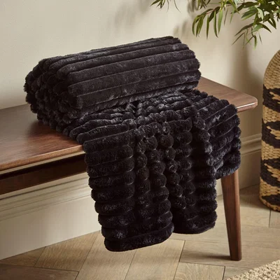 Dunelm Cosy Ribbed Throw Blanket 130cm x 170cm