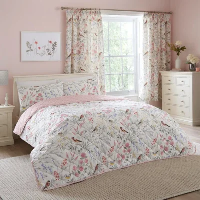 Dunelm Caraway Pink Bedspread 230cm x 200cm Pink