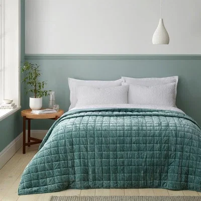 Dunelm Sammi Velour Crinkle Bedspread
