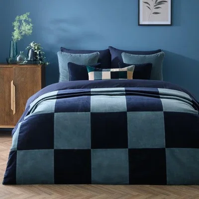 Dunelm Clara Cotton Velvet Patchwork Bedspread