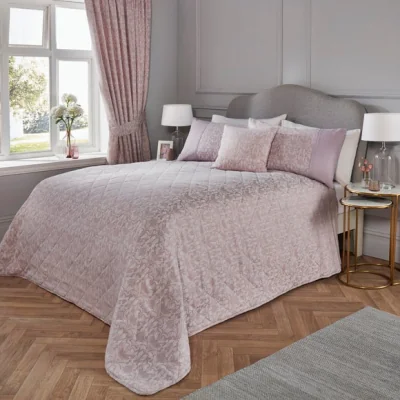 Dunelm Woven Hawthorne Bedspread 220cm x 240cm Lavender