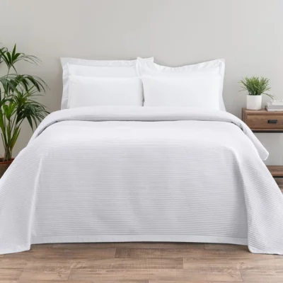Dunelm Spencer Pinsonic Bedspread White