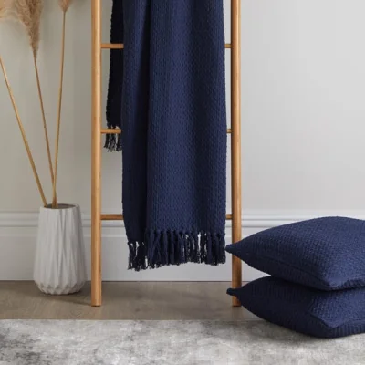 Dunelm Hayden Throw Navy (Blue)
