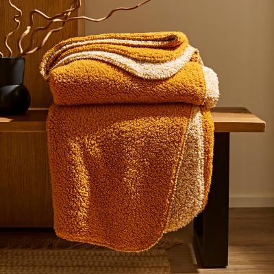 Dunelm Extra Cosy Reverse Teddy 180x130 Throw Gold