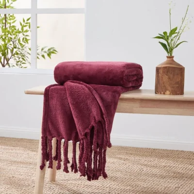 Dunelm Tassel Throw Blanket 130cm x 170cm