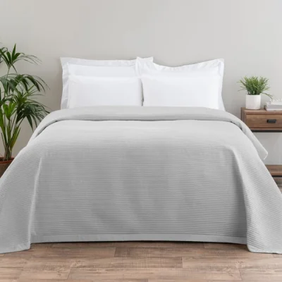 Dunelm Spencer Pinsonic Bedspread Silver