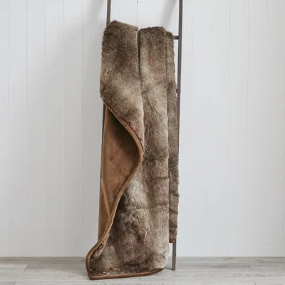 Dunelm Verbier Faux Fur 150cm x 200cm Throw Natural