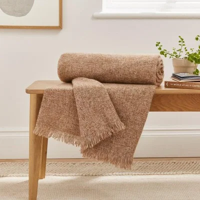 Dunelm Marl Mohair Throw Blanket 130cm x 180cm