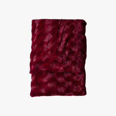 Dunelm Stamford Fur Throw Claret