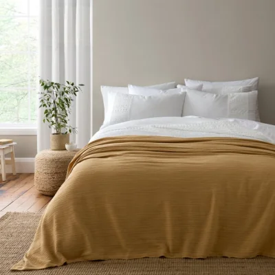 Dunelm Jessie 100% Cotton Throw Blanket