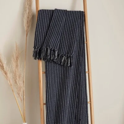 Dunelm Quinn Throw 130cm x 180cm Navy (Blue)