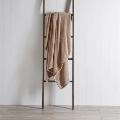 Dunelm Soft Fleece Recycled Throw, 130x170cm Natural