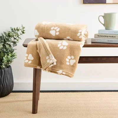 Dunelm Paw Print Throw Blanket 130cm x 170cm