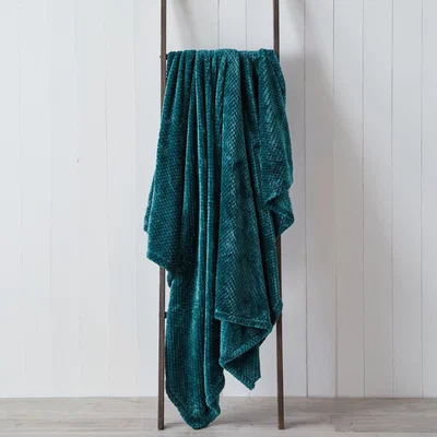 Dunelm Evan 200cm x 200cm Throw Emerald