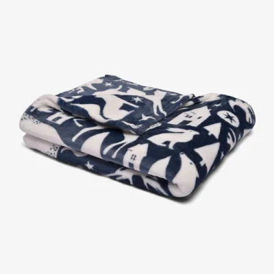 Dunelm Fusion Snug Scandi Animals 120cm x 150cm Throw Navy