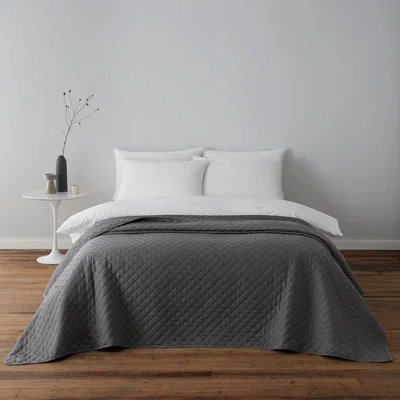 Dunelm Jasper Grey Bedspread Grey