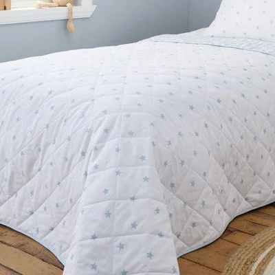 Dunelm Mini Star and Stripes Cotton Bedspread