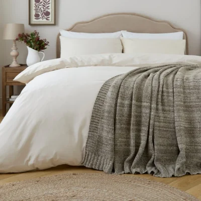 Dunelm Chunky Knit Marl Throw Blanket