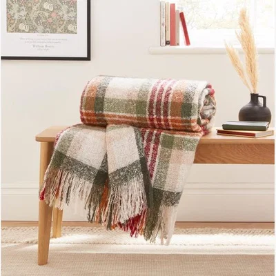 Dunelm Cosy Logan Check Throw Blanket 235cm x 235cm