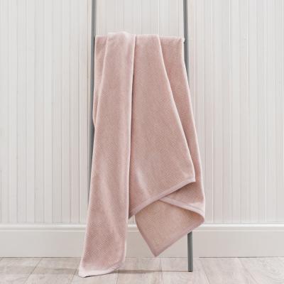Dunelm Thermosoft Semi Plain Blush Throw Pink