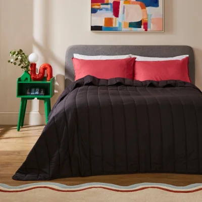 Dunelm Holden Bedspread Black