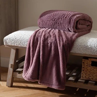 Dunelm Kallu Faux Fur Throw Blanket