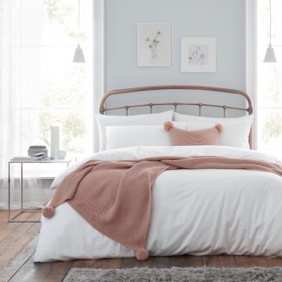 Dunelm Pom Pom Knit Blush Throw Blush (Pink)