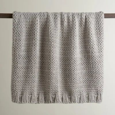 Dunelm Chunky Knit Recycled Throw 130cm x 170cm Grey