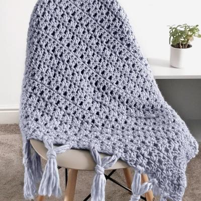 Dunelm Skye Tassel Throw Blanket Crochet Kit