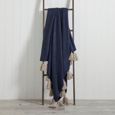 Dunelm Romily 130cm x 180cm Throw Navy