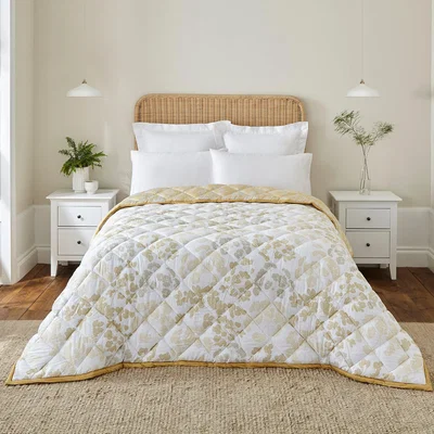 Dunelm Dorma Daylesford Yellow 100% Cotton Bedspread Yellow